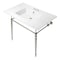 Fauceture KVPB37227W4PN 37-Inch Console Sink with Brass Legs (4-Inch, 3 Hole), White/Polished Nickel KVPB37227W4PN - alternate 1
